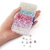 250Pcs 5 Colors Transparent Crackle Acrylic Beads MACR-YW0002-52-3