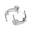 Brass Flower Hoop Earring Findings ZIRC-L097-054P-4
