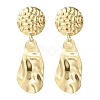 304 Stainless Steel Teardrop with Flat Round Dangle Stud Earrings EJEW-JE06752-3