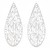 Rack Plating Brass Filigree Pendants X-KKC-T001-68P-2