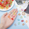 PandaHall Elite 490Pcs 7 colors Transparent Acrylic Linking Rings TACR-PH0001-24-6