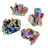 Electroplated Natural Druzy Quartz Crystal Cluster Ornaments PW-WG24416-05-5