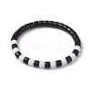 Two Tone Acrylic Column Beaded Stretch Bracelets for Women BJEW-JB10785-1