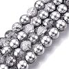 Electroplated Crackle Glass Beads Strands EGLA-N014-8mm-03-1