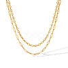 Stainless Steel Double Layer Necklaces for Women PW-WG2F46D-03-1