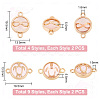 26pcs 13 styles Glass Connector Charms GLAA-PH0002-86-2