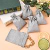 Polyester Imitation Burlap Packing Pouches Drawstring Bags ABAG-R005-14x10-04-6
