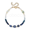 Dyed Natural Malaysia Jade & Dyed & Heated Blue Aventurine & Amazonite Nuggets & Rondelle Beaded Bracelets for Women BJEW-JB14090-01-3