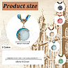 5Pcs 5 Style Resin Imitation Cat Eye Flat Round Pendant Necklaces Set NJEW-AN0001-12-2