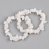 Unisex Chip Natural White Moonstone Beaded Stretch Bracelets BJEW-S143-46-1