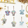 DIY Diamond Painting Elephant Pendant Keychain Kit ELEP-PW0001-41-2