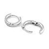 304 Stainless Steel Micro Pave Clear Cubic Zirconia Huggie Hoop Earrings EJEW-C096-01C-P-2