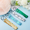 10Pcs 10 Color Wide Stretch Sparkling Polyester Headband OHAR-GF0001-26-4