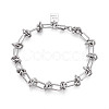 Brass Paperclip Chain Bracelets for Women BJEW-N032-02P-2