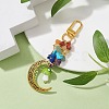 Alloy Hollow Moon & Lampwork Mushroom Pendant Decorations HJEW-JM01612-01-2
