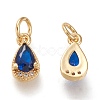 Brass Micro Pave Clear Cubic Zirconia Charms KK-F820-15B-G-2