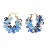 Glass Beaded Braided Hoop Earrings EJEW-JE04896-4