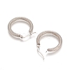 Tarnish Resistant 201 Stainless Steel Geometric Hoop Earrings STAS-D171-12B-P-2