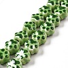 Handmade Printed Porcelain Beads PORC-F005-02E-4