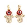 Brass Micro Pave Cubic Zirconia Pendants ZIRC-F136-02G-3