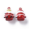 Christmas Baking Paint Brass Bell Pendants X-KKB-S002-002-2