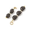 Halloween Handmade Porcelain & Electroplate Non-magnetic Synthetic Hematite Pendants PALLOY-JF06071-02-2