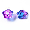 Two Tone Transparent Spray Painted Glass Beads X-GGLA-S054-011D-02-3