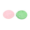 Spray Painted Natural Capiz Shell Disc Charms BSHE-T014-02M-2