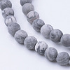 Natural Map Stone/Picasso Stone/Picasso Jasper Bead Strands G-G735-27F-6mm-3