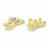 Spray Painted Alloy Rhinestone Pendants PALLOY-Q433-033I-RS-2