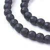 Synthetic Black Stone Beads Strands G-C059-6mm-1-3
