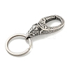Tibetan Style 316 Surgical Stainless Steel Fittings with 304 Stainless Steel Key Ring FIND-Q101-01AS-2