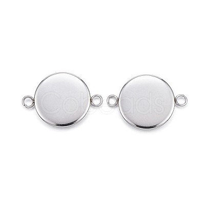 Tarnish Resistant 304 Stainless Steel Cabochon Connector Settings STAS-G127-14-12mm-P-1