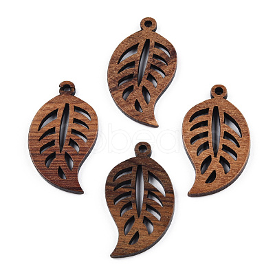 Natural Walnut Wood Pendants WOOD-T023-16-1