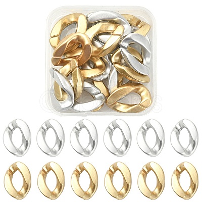 20Pcs 2 Colors Opaque Spray Painted Acrylic Linking Rings OACR-YW0001-52-1