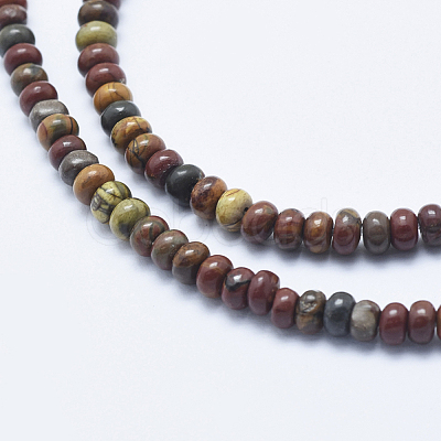 Natural Polychrome Jasper/Picasso Stone/Picasso Jasper Beads Strands X-G-E444-45-4mm-1