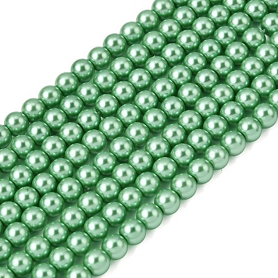 Eco-Friendly Dyed Glass Pearl Round Beads Strands HY-A002-6mm-RB008-1