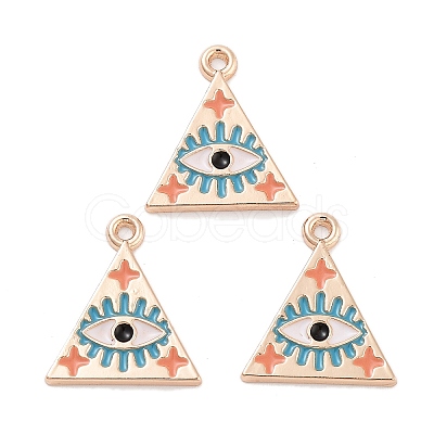 Rack Plating Alloy Enamel Pendants PALLOY-S190-02KCG-1