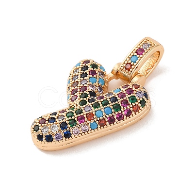 Brass Micro Pave Cubic Zirconia Pendants KK-C076-29Y-G02-1