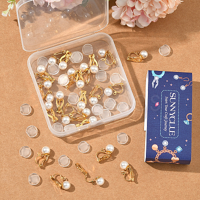 24Pcs Brass Clip-on Earring Findings KK-SC0006-68B-1