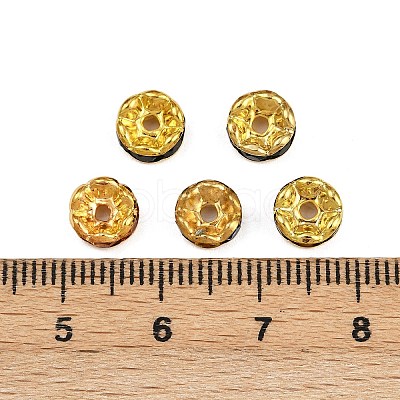 Brass Rhinestone Spacer Beads RSBG7mm-1