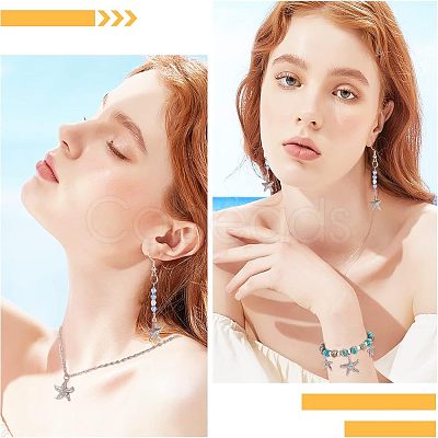 Tibetan Style Alloy Starfish/Sea Stars Shape Pendants TIBEP-PH0001-14AS-RS-1