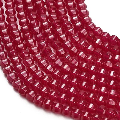 Lab Grown Red Corundum Beads Strands GG-CBAC488-04A-1