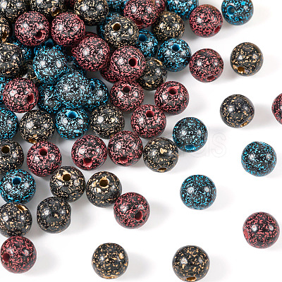 90Pcs 3Colors Opaque Acrylic Beads OACR-TA0002-57-1