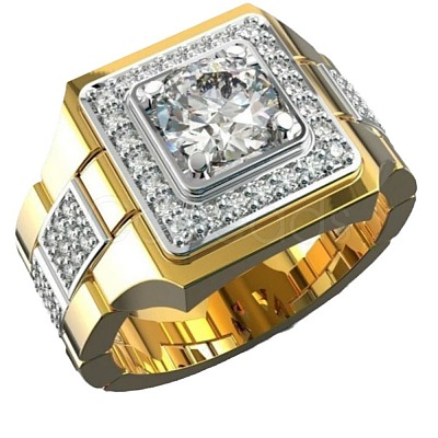 Square Alloy with Crystal Rhinestone Finger Rings FS-WG4A2D8-05-1