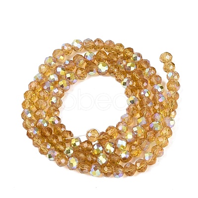 AB Color Plated Transparent Glass Rondelle Beads Strands EGLA-T029-4mm-10H-1