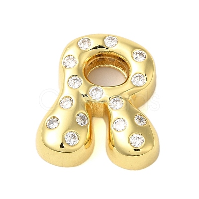 Rack Plating Brass Micro Pave Clear Cubic Zirconia Perdants KK-C067-11G-R-1