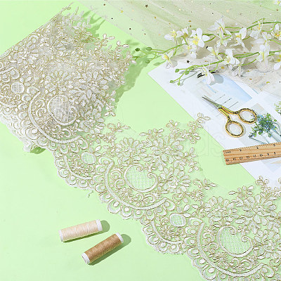 3.3Yards Polyester Lace Triming Ribbons SRIB-GF0001-57B-1