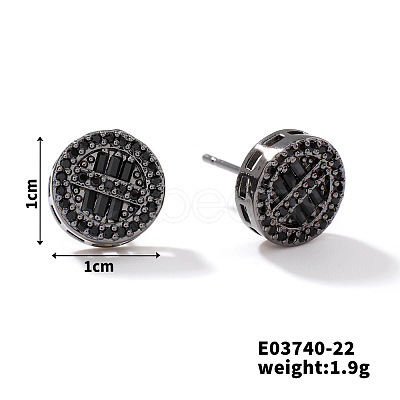 Chic Brass Cubic Zirconia Stud Earrings ZD1304-14-1