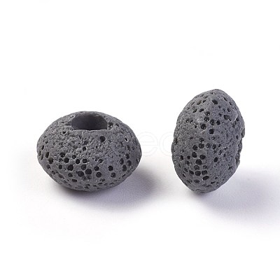 Natural Lava Rock European Beads G-I220-H13-1